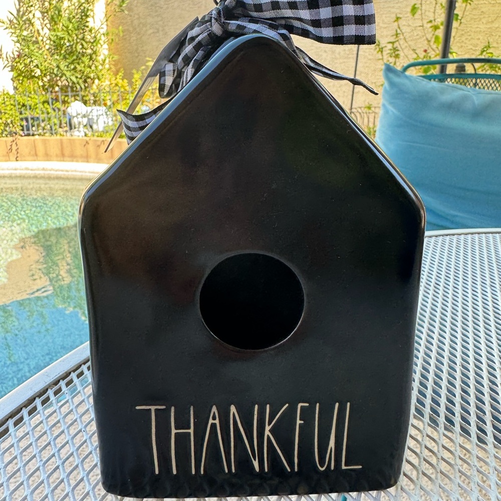 Black rae dunn birdhouse decor